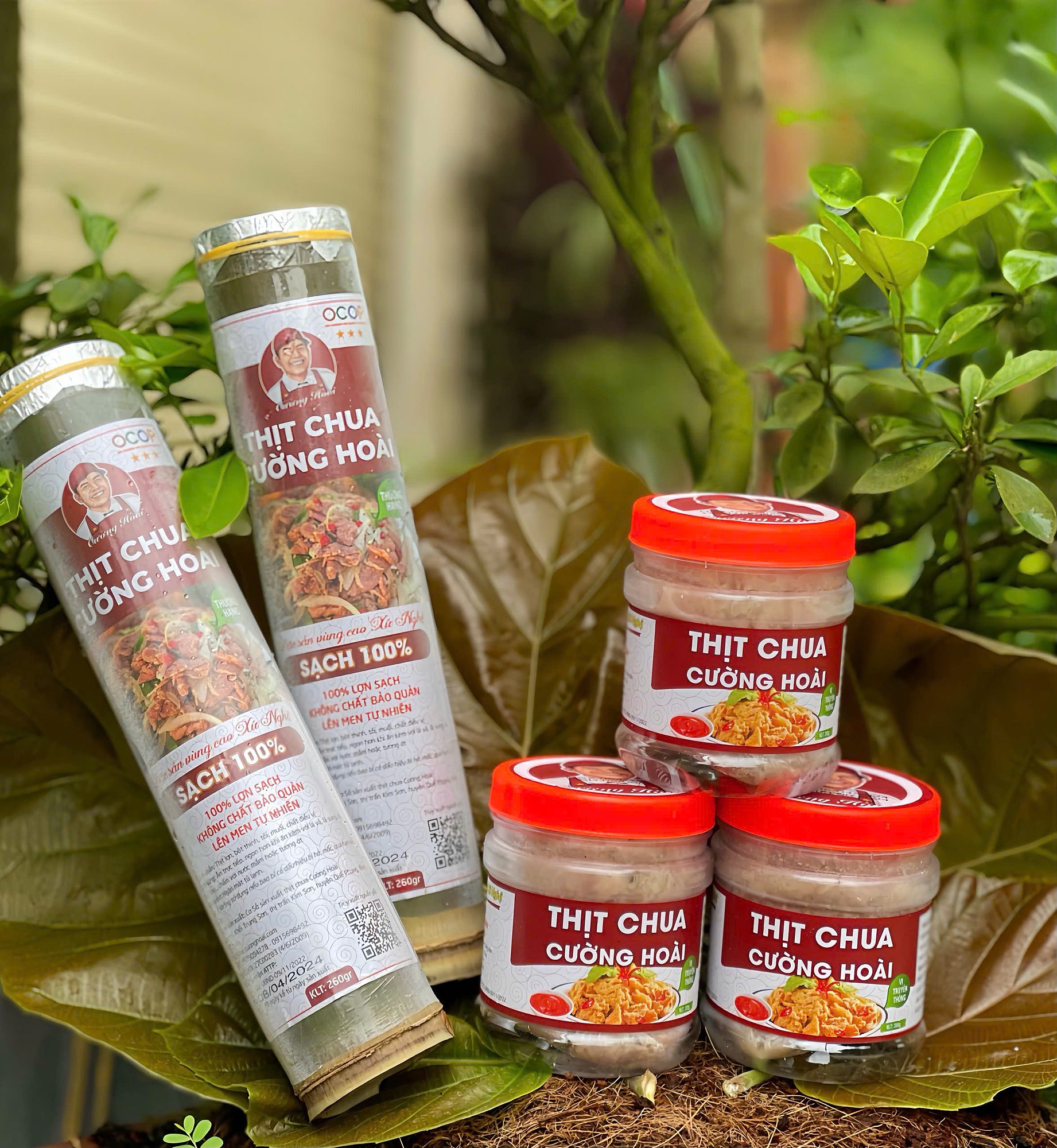 Thịt chua Cường Hoài dạng ống và hũ